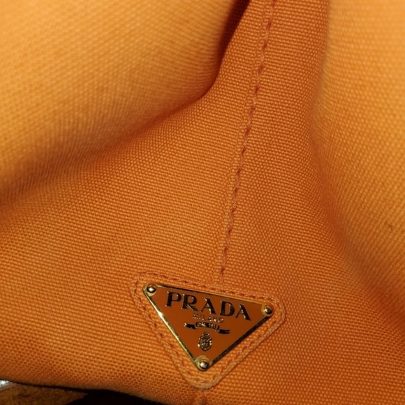 Prada Orange Canvas Tote Large - Picture 3 of 5